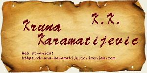Kruna Karamatijević vizit kartica